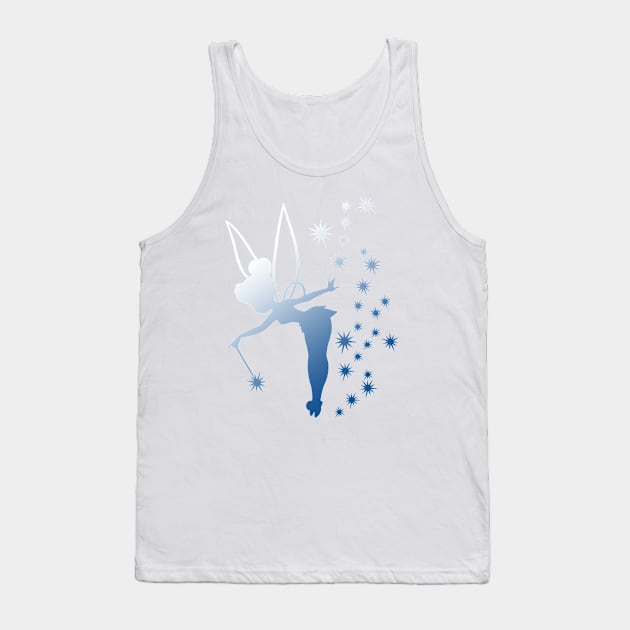 Blue White Tinkerbell Ombre Tank Top by ijsw